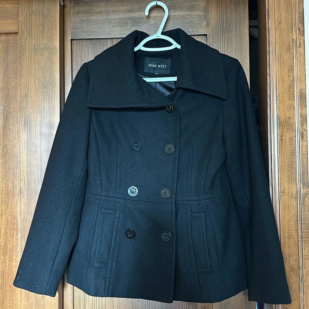 Nine West black pea coat.